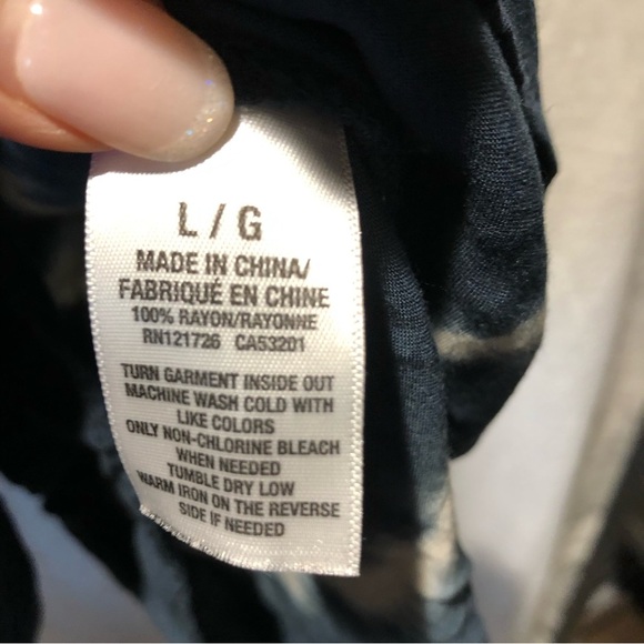 Aeropostale off the shoulder tie dye midnight blue elastic waist and shoulder L - Picture 7 of 8